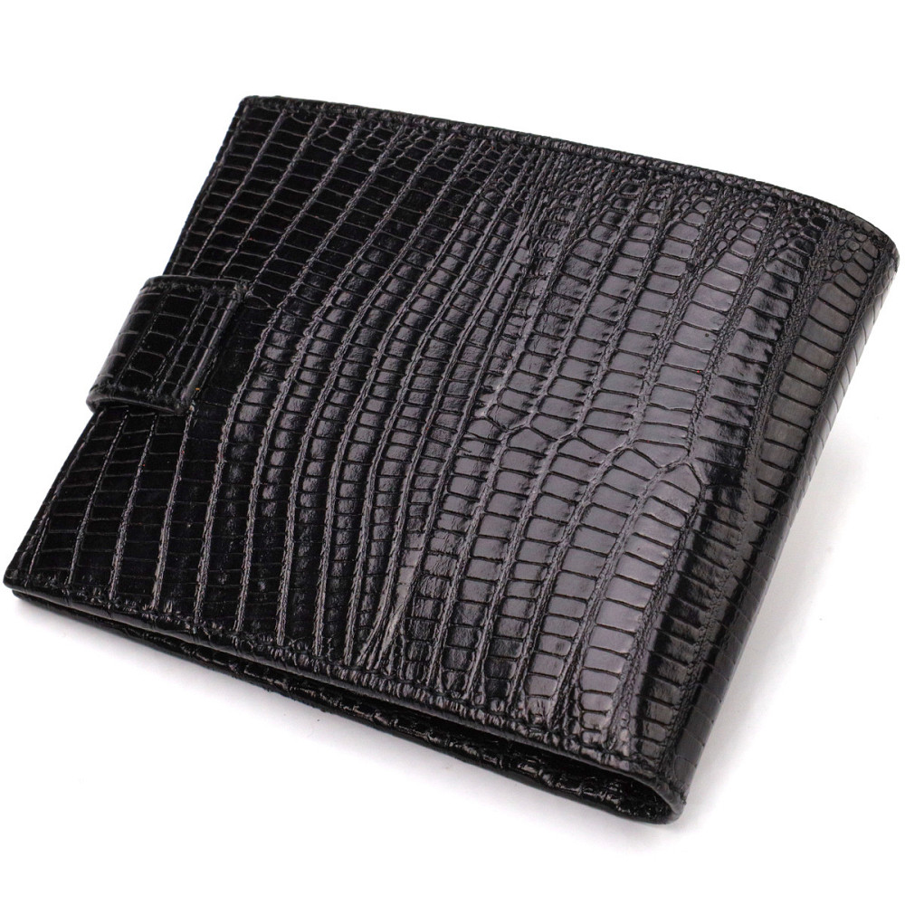 Интересный мужской бумажник из натуральной фактурной кожи Черный (CANPELLINI) Киев - изображение 6