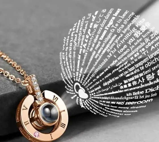 New Кулон подвеска с проекцией I love you Я тебя люблю на 100 языках мира в форме сердца Коломия