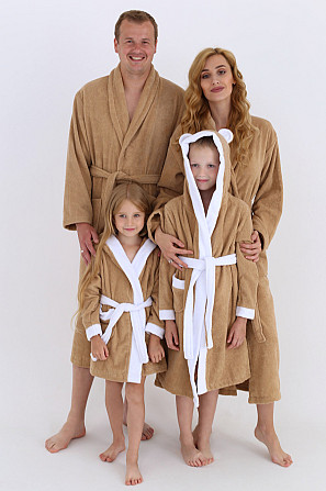 Мужской махровый халат Ideal Textile S бежевый (56860771) Черновцы - изображение 7