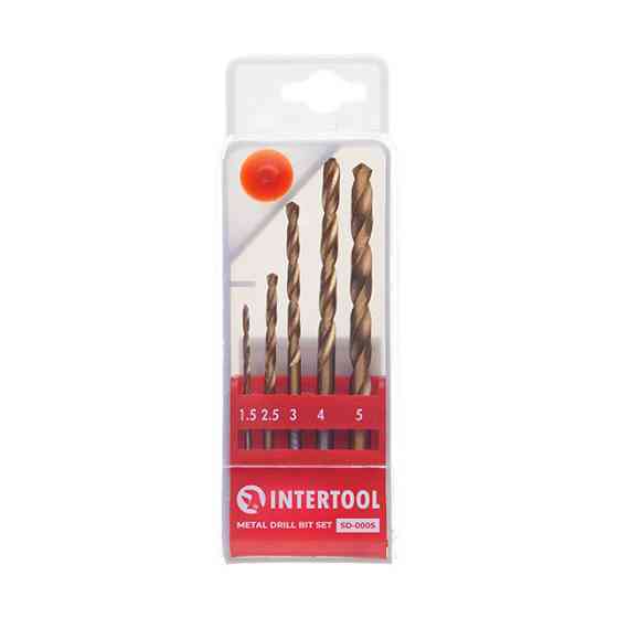 Набір свердел по металу HSS, 5 шт. (1,5-5 мм) INTERTOOL SD-0005 Київ
