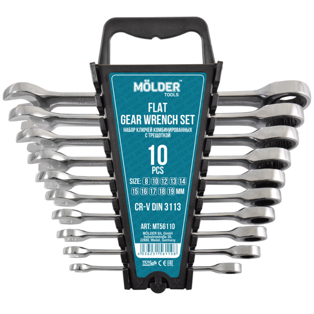 Набір ключів Molder з трещіткою CR-V, 10шт Київ - фото 1