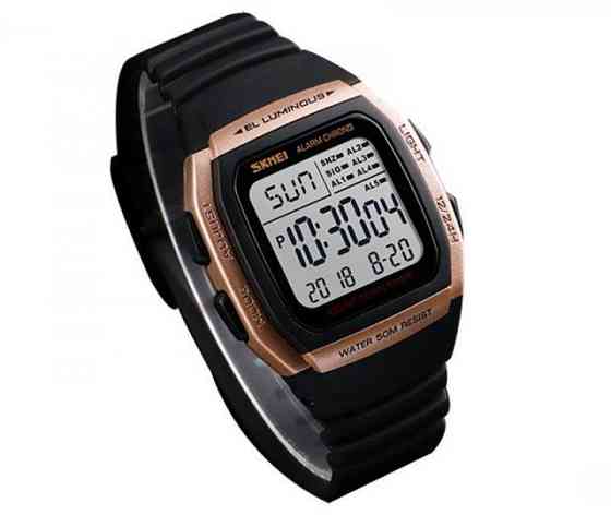 Чоловічий спортивний годинник Skmei 1278 Рожеве золото Київ