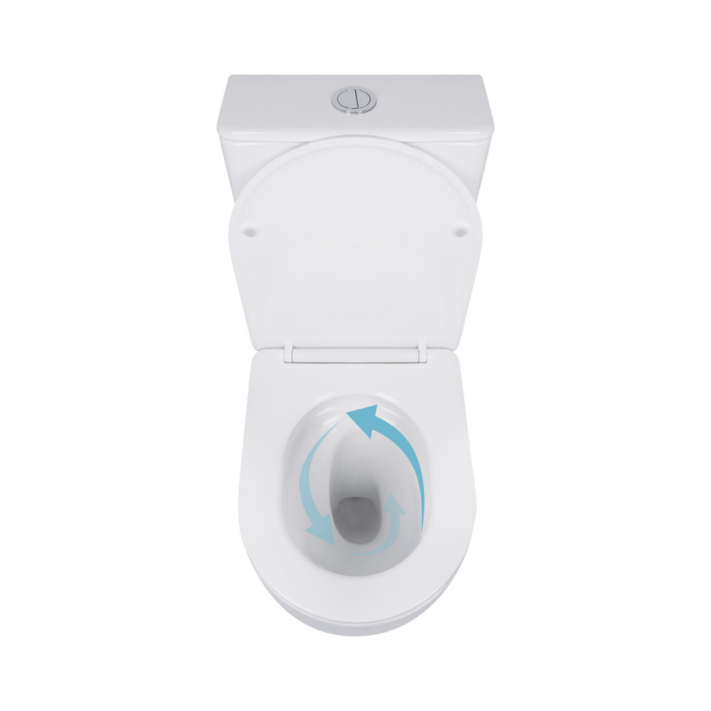 Унітаз-компакт Qtap Robin Ultra Quiet безобідковий із сидінням Soft-close QT13226089AW Київ - фото 6