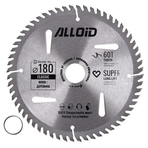 Диск пиляльний по дереву з твердосплавними напайками 180х25,4/22,2мм, 60 зубів Alloid Одеса - фото 2