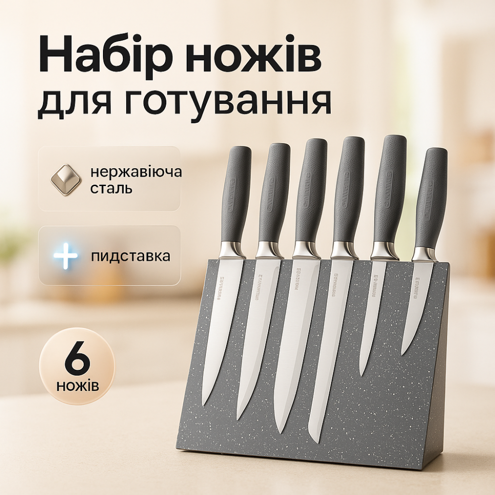 Кухонный нож универсальный, Набор кулинарных ножей, Набор ножей со стильным дизайном VA-99 Львов - изображение 12