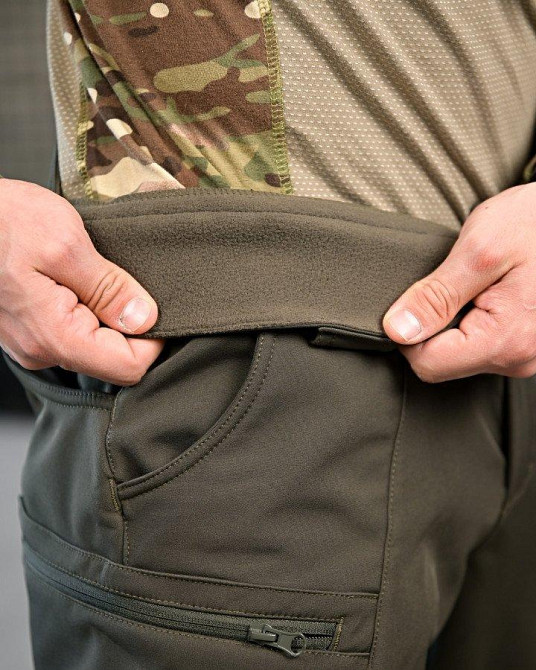 Тактические штаны софтшел DRAFT  высокая талия олива ВТ7616 Одесса - изображение 9