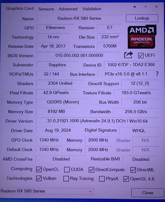 Відеокарта RX580 8Gb. Sapphire Nitro Київ - фото 1