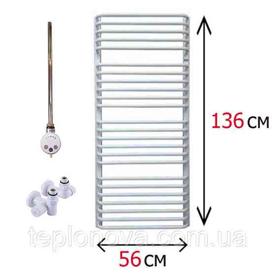 Комбинированный полотенцесушитель Белый 1360х560 Terma Alina Черновцы