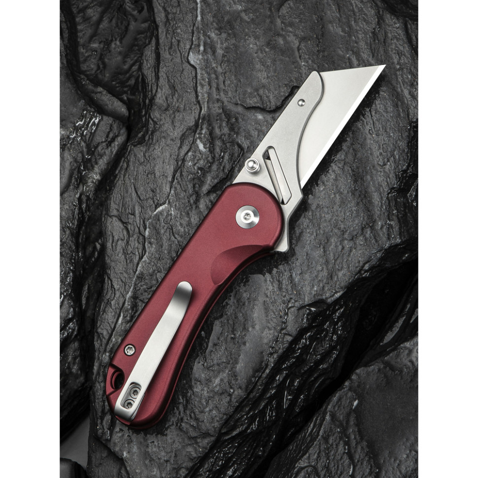 Ніж трапеція складаний кишеньковий Civivi Elementum Utility, (5.8 см) 6Cr13 / Aluminum червоний Киев - изображение 12