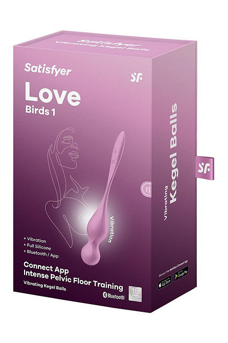 Смарт-шарики Кегеля Satisfyer Love Birds 1 с вибрацией, розовые Sex Aura Киев - изображение 6
