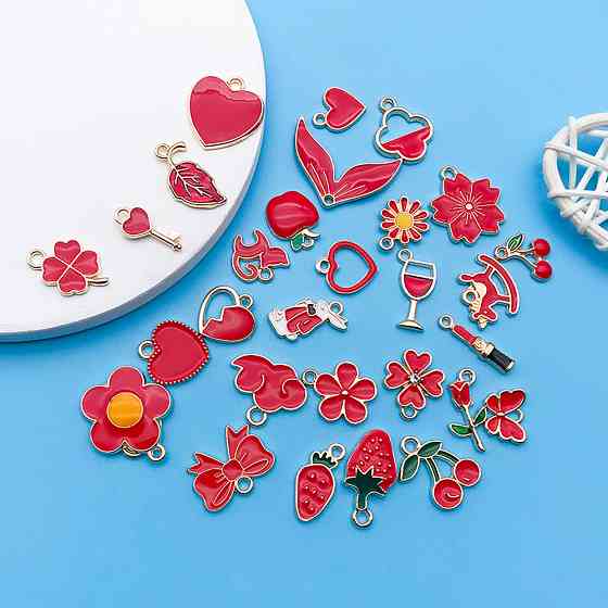 Набір червоних металевих шармів 100 шт Київ