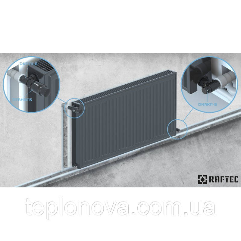 Комплект термостатических клапанов угловой Raftec BLACK 1/2