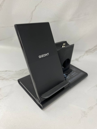 Б/у Беспроводное зарядное устройство GIZONT 3 в 1 док-станция для iPhone, Apple Watch, AirPods съемная Qi 10W Black Киев