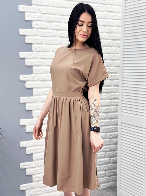 Жіноче плаття міді "Валенсія" оптом | Батал 52, Капучіно Київ - фото 1