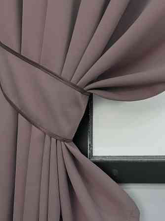Комплект штор коротких VR-Textil Блекаут Midnight № 1233ш 140х170 см 2 шт Бурий (35-0437) Київ