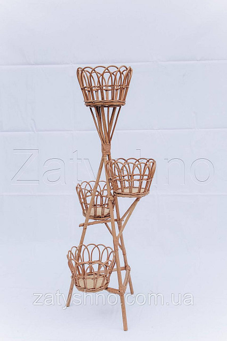 Плетена підставка на 4 горщики Київ - фото 3