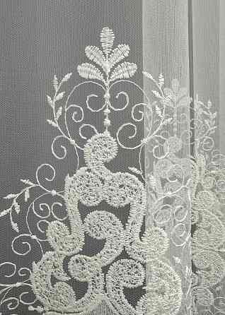 Тюль VR-Textil 1843т Фатин з вишивкою Молочний 300х250 см (42-0929) Київ