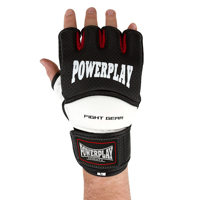 Рукавиці для MMA PowerPlay 3075 Чорні-Білі XL (капа в подарунок) Каменское - изображение 4