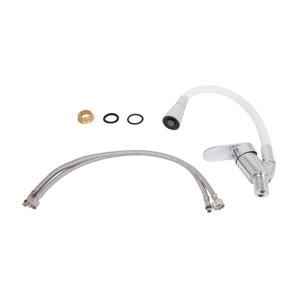Змішувач для кухні Lidz Tani 008F3 з гнучким виливом (k40) LDTAN008F3WCR37037 Chrome/White Київ - фото 13