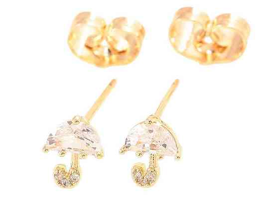 Серьги Позолота 18K пусеты «Кришталловые зонты» 271762 ТМ XUPING Киев
