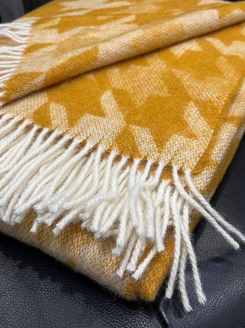 Vladi Плед Vladi 140x200 см вовняний 100% жовто-гарячий гірчичний Нова Зеландія 66S/adel Коломия - фото 2