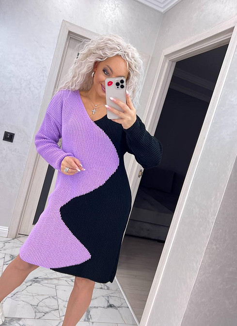 Женск яркое модное вязаное платье туника . 46-56р Київ - фото 4