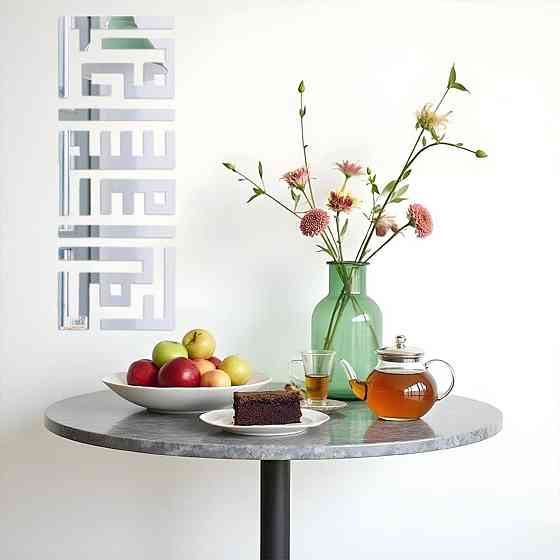 Зеркальный акриловый декор самоклеящийся, 9 штук, серебро Киев