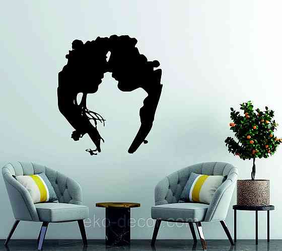 Декоративне настінне 3D Панно «Силует пари», Декор на стіну з об'ємом 90*78 см, Чорний Київ