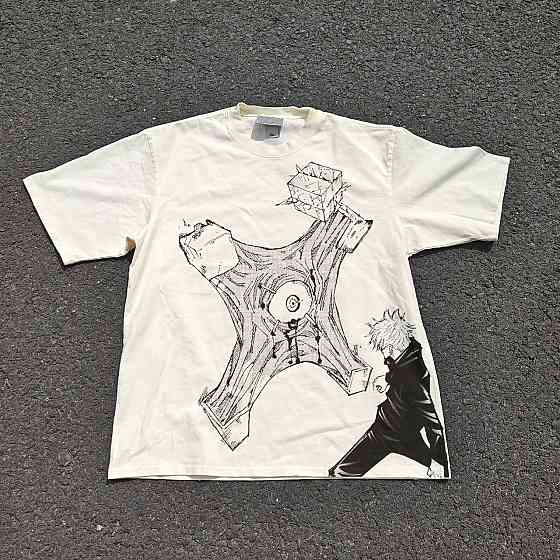 Футболка чоловіча з принтом аніме Аніме Джуджутсу Каісен Годжо оверсайз (S/M/L) Черний Дніпро