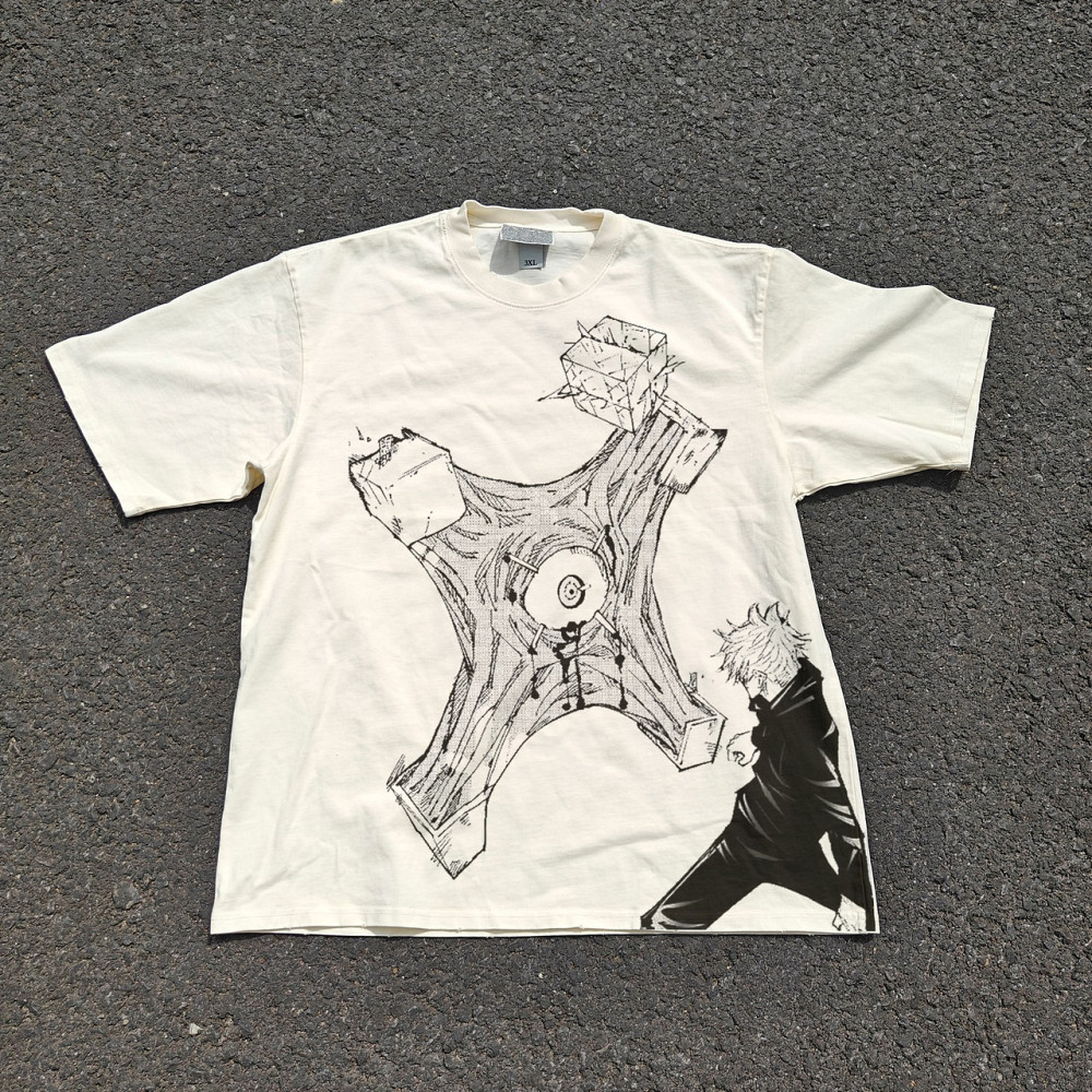 Футболка чоловіча з принтом аніме Аніме Джуджутсу Каісен Годжо оверсайз (S/M/L) Черний Дніпро - фото 1
