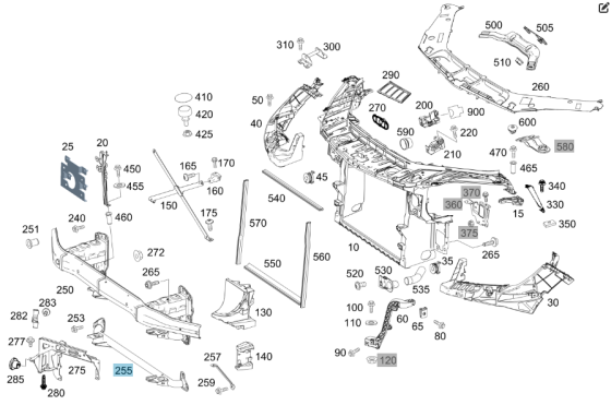 Mercedes-Benz  A1666200085 Нижня поперечка на панелі встановлення ML/GLE W166 GLE Coupe C292 GL/GLS X166 Одеса