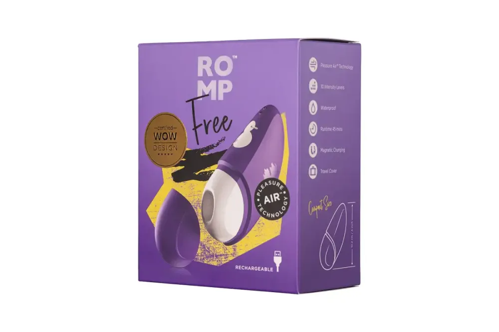 Вакуумний кліторальний стимулятор Romp Free, дорожній чохол, 10 рівнів інтенсивності Львів - фото 9