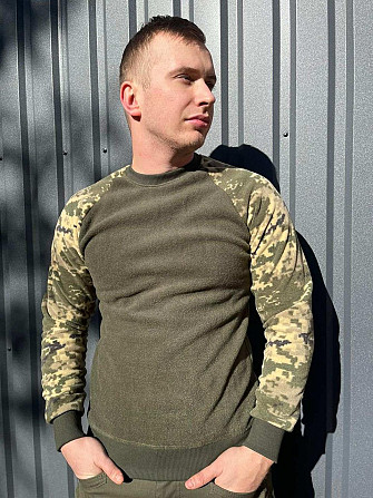 Тактичний чоловічий флісовий светр (Олива-піксель) 5XL Вінниця - фото 4