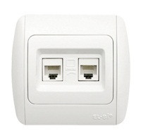 ZIRVE білий Розетка внутрішня 2-а комп'ютерна фікслайн Ел-Би Житомир - фото 1