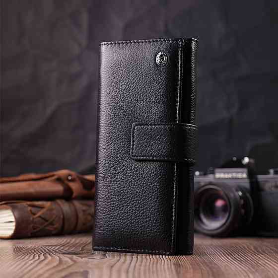 Надежный женский кошелек из натуральной кожи ST Leather 22548 Черный Киев