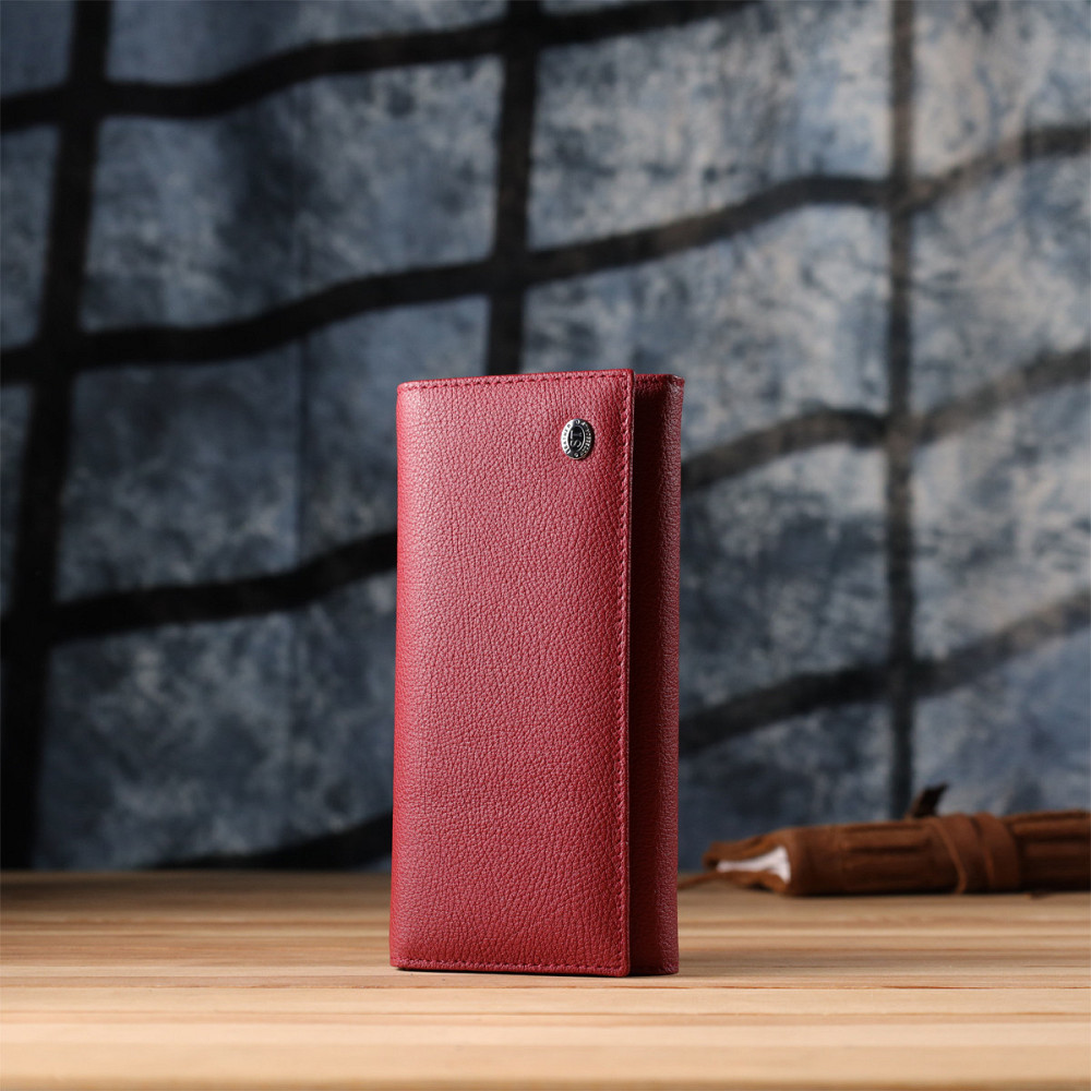 Женский вместительный кошелек из натуральной кожи Красный (ST Leather) Киев - изображение 3