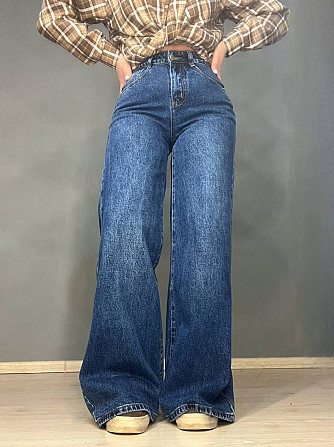 Джинси жіночі LDM 0138 Palazzo Jeans вільні широкі від стегна висока талія сині, синій, 28, 28, 74 с Одеса - фото 1