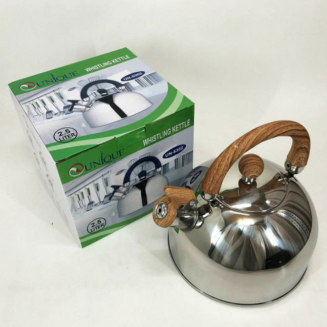 Кухонный чайник с ручкой и свистком, Обычный чайник на газовую плиту со свистком с тяжелым дном GY-20 Львов - изображение 5