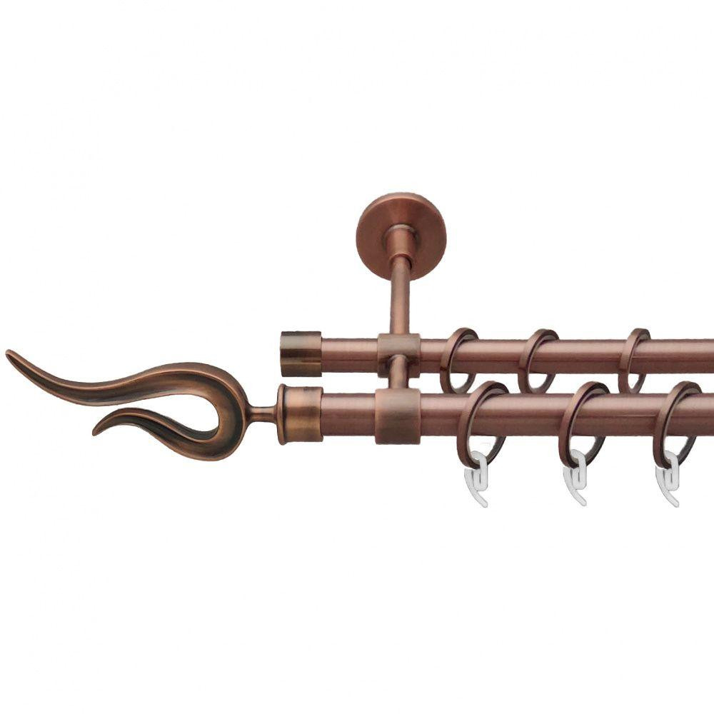 Карниз Orvit Віоло металевий дворядний закритий гладка труба кільце фасонне металеве  Мідь 19\16 мм 160 см (6938777) Львів - фото 1