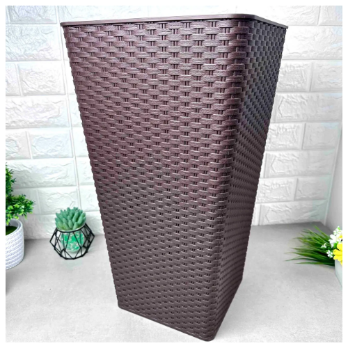 Вазон Ротанг 16*16*30см квадратний темно-коричневий Алеана Житомир - изображение 5