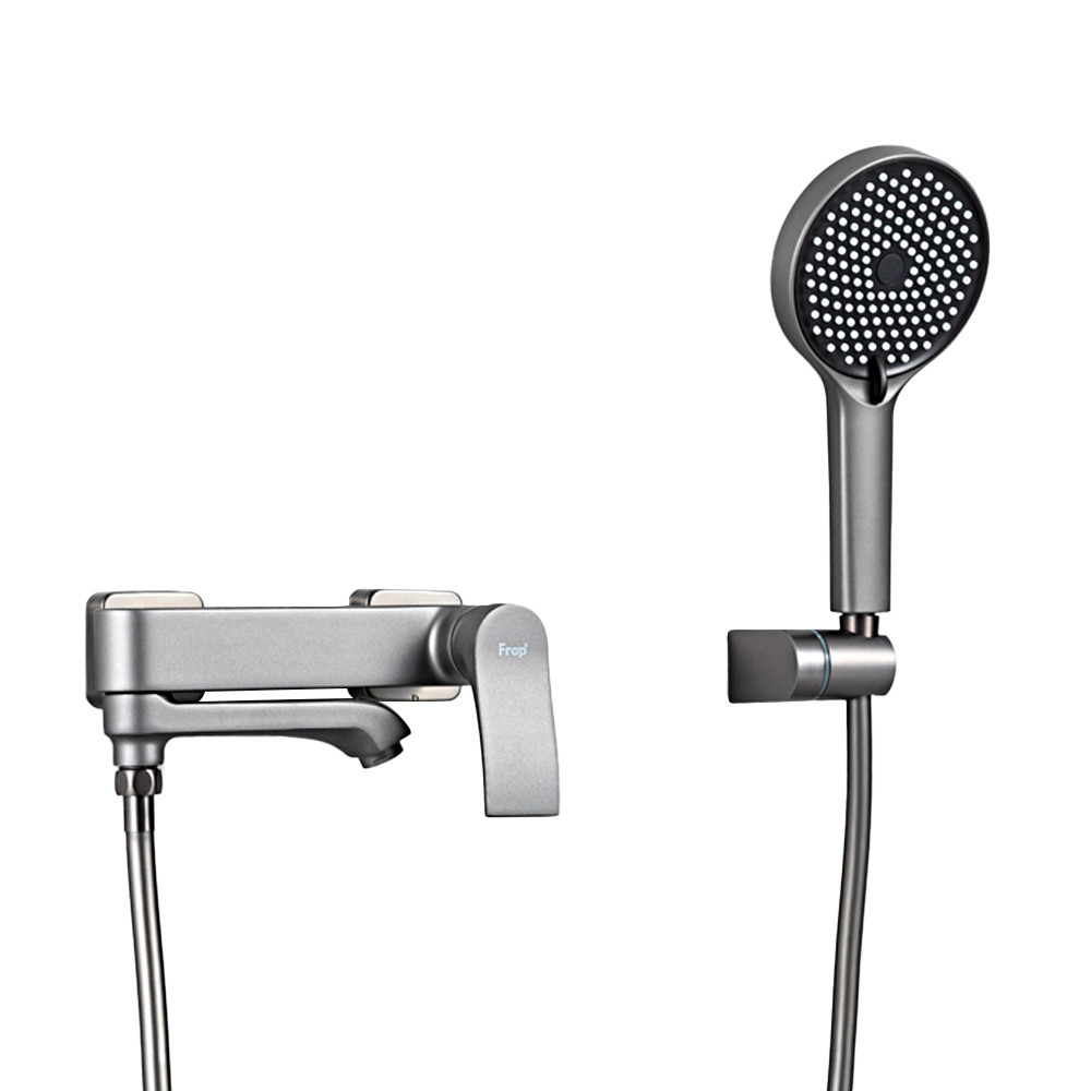 Змішувач для ванни FRAP F3275-19 з душовим гарнітуром, графіт Київ - фото 1