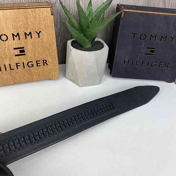 Чоловіча шкіряна ремінь автомат стиль Tommy Hilfiger, пояс з натуральної шкіри Томмі чорний ( 29875 ) Харків