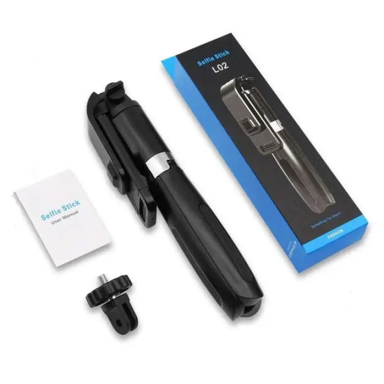 Селфи-палка штатив для телефона / камеры с пультом L02 3/4 Черный 1 м Киев