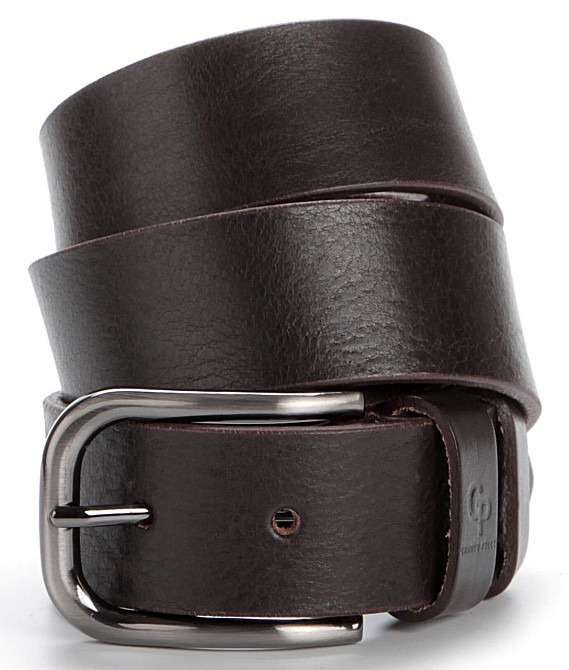 Ремень мужской GRANDE PELLE 00779 под джинсы Коричневый Киев - изображение 1