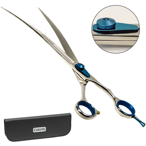 Davis Extreme Edge BLUE Curved ДЕВІС ЕКСТРІМ ЕДЖ вигнуті ножиці для стрижки собак Київ - фото 1