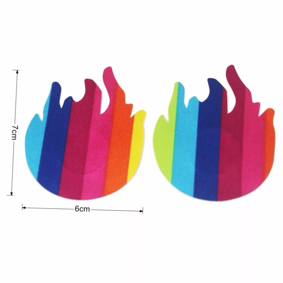 Наклейки на бюст Вогонь 7 на 6 см різнобарвний Київ - фото 3