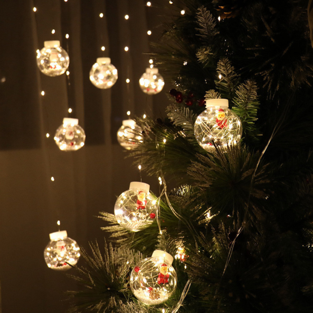 Гірлянда штора роса з кульками Niki Light гірлянда завіса 8 режимів 200 LED штора від мережі 3x0,8м Теплий білий Київ - фото 3