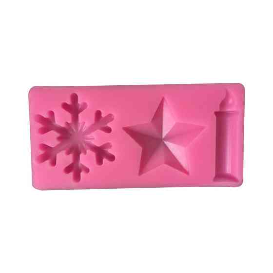 Молд новогодний Снежинка звезда свеча 93 на 45 мм розовый Киев
