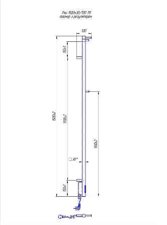 Электрический полотенцесушитель Mario Рей Кубо-І 1500x30/130 TR таймер-регулятор Киев