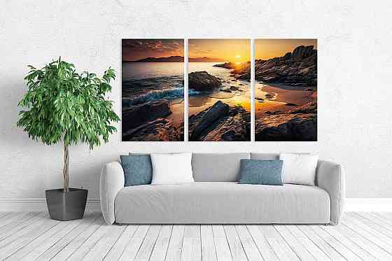 Модульная картина в гостиную / спальню   Морський краєвид    ART-150_3A 70х130 см Киев